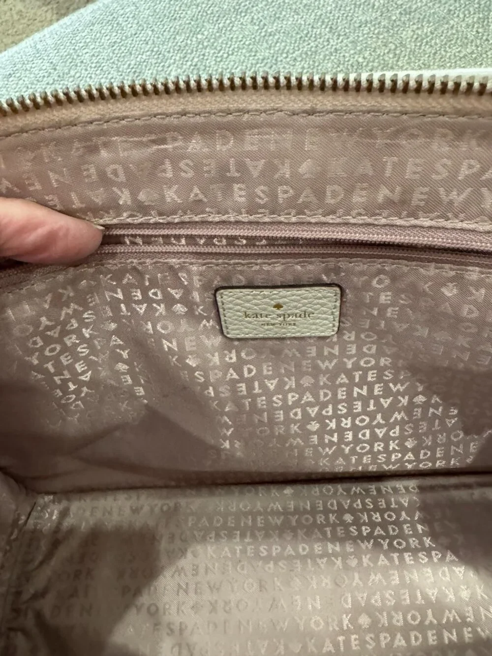 Kate Spade Lise Mulberry Satchel Beige Stripe Canvas Leather Top Handle Bag